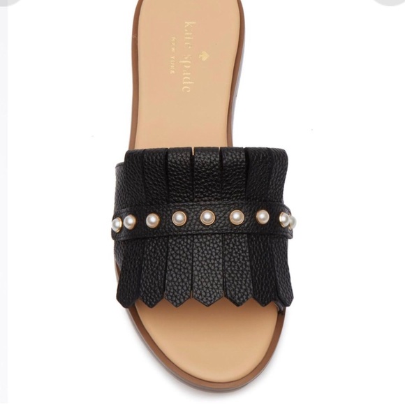 🌟HOST PICK🌟Kate Spade Stasie Black Slides - Picture 1 of 9